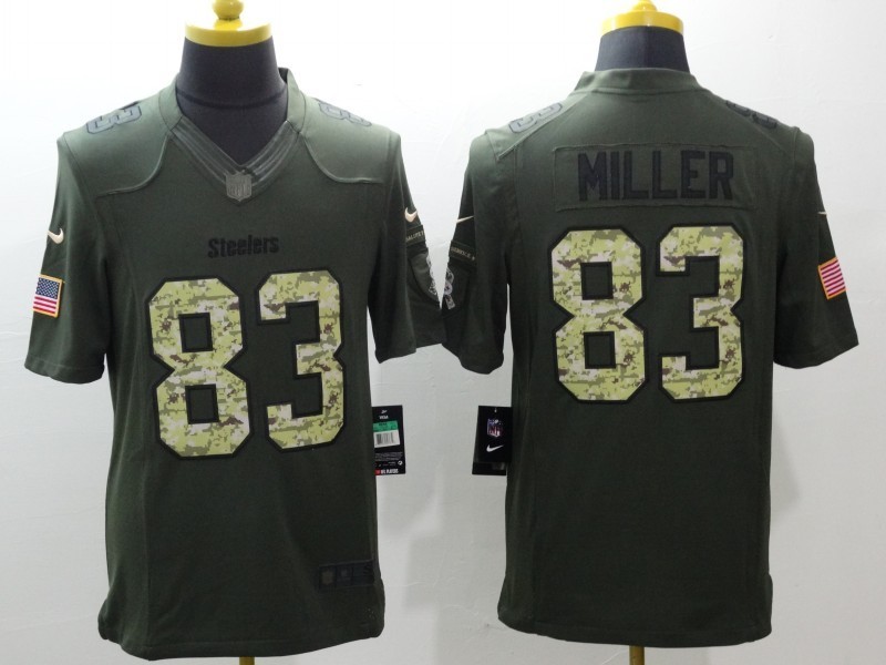 Men's Pittsburgh Steelers Heath Miller #83 Army Green Jersey